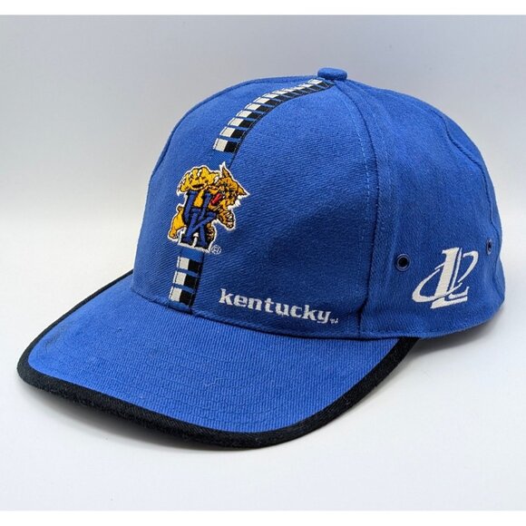 Vintage Kentucky Wildcats Hat Cap Blue Embroidered Strap Back UK Logo VTG 90s - Picture 1 of 6